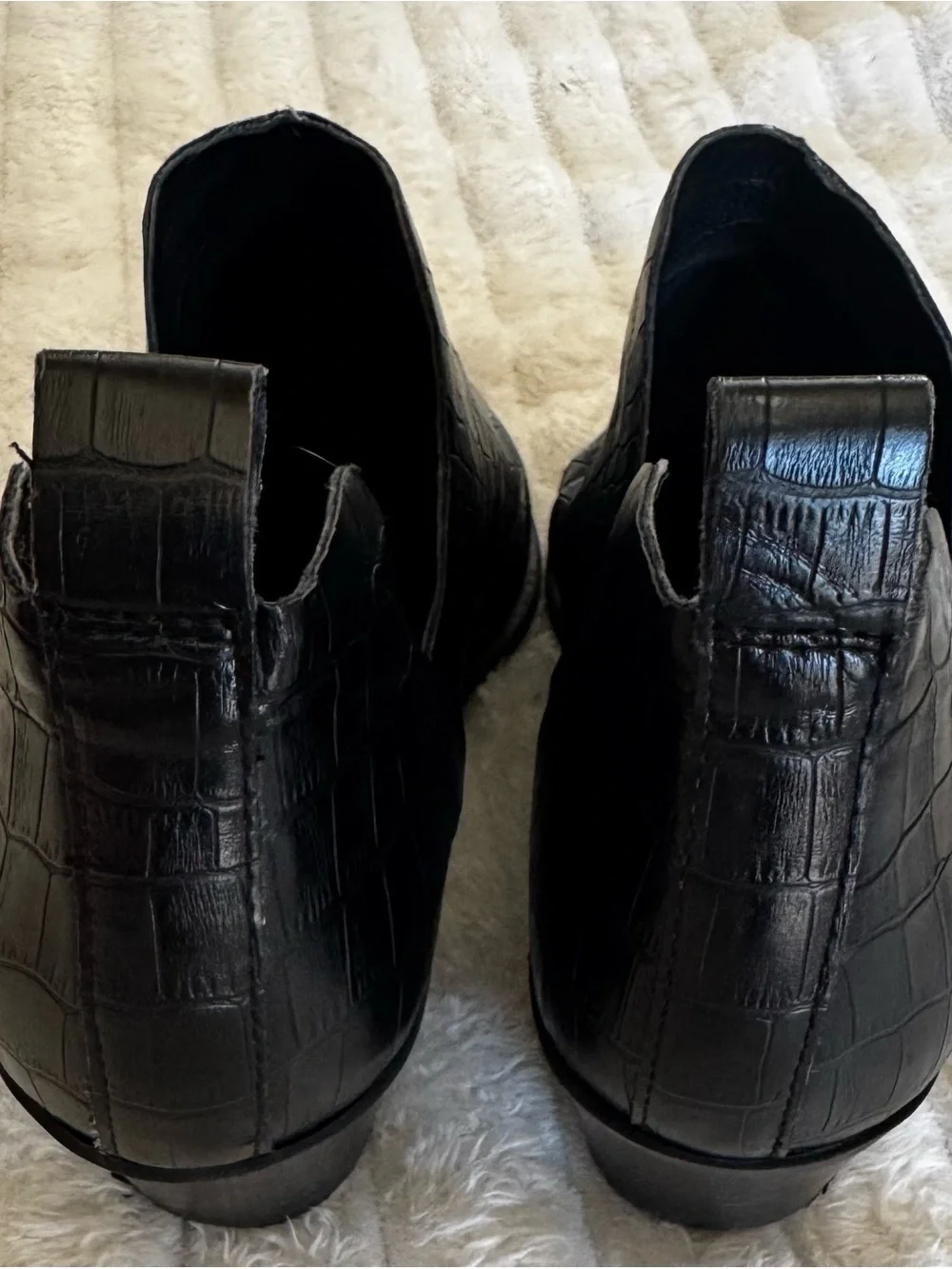 Dolce Vita Black Croc-Embossed Ankle Boots - Picture 4 of 6